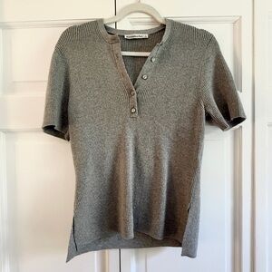 Abercrombie & Fitch Gray Button Down Henley Shirt NWOT size L